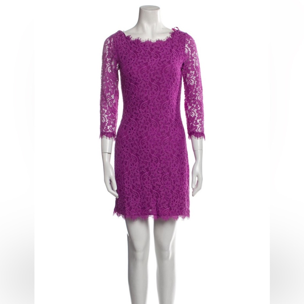 Diane von Furstenberg Sheath Dress - size 4, plum purple